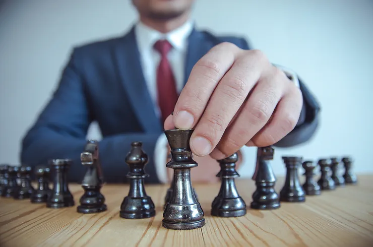 Chess pieces representing tech competition strategy